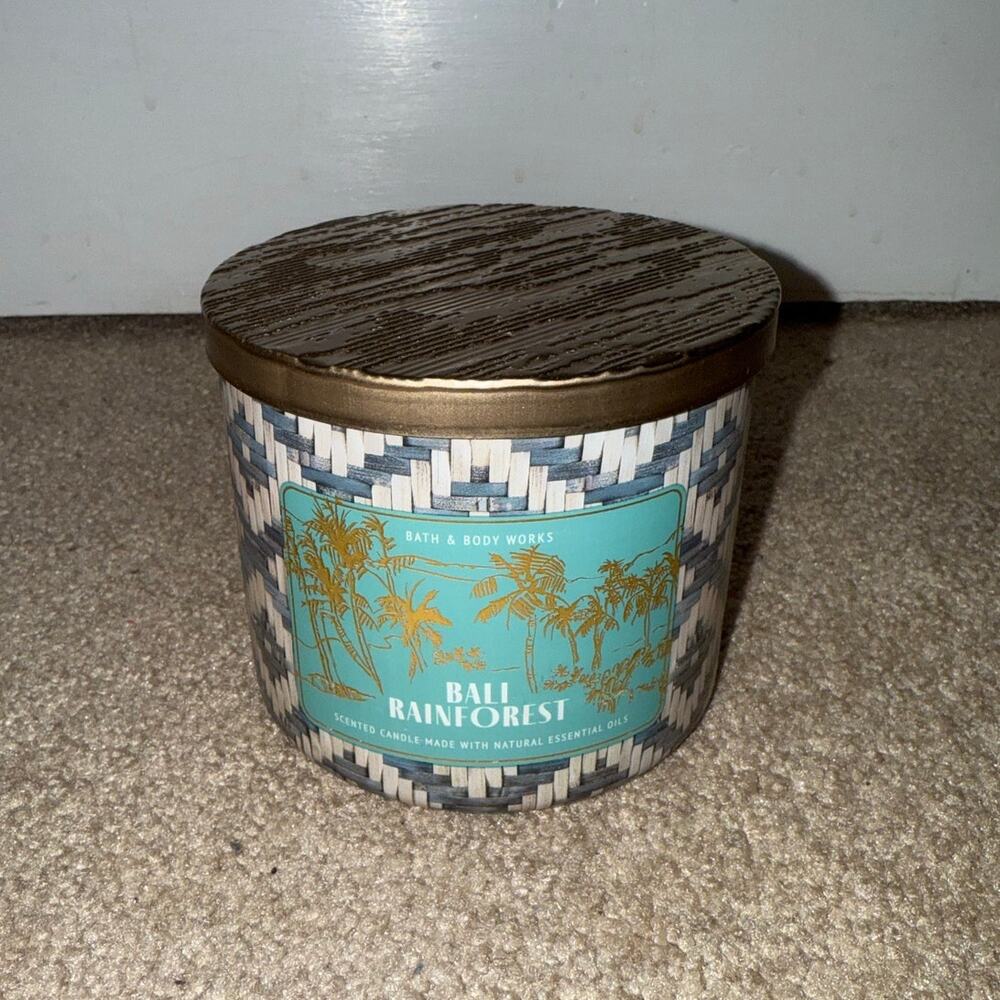 New Bath & Body Works Bali Rainforest 3 Wick Candle